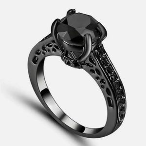 New Black Sapphire Black Gold Ring.